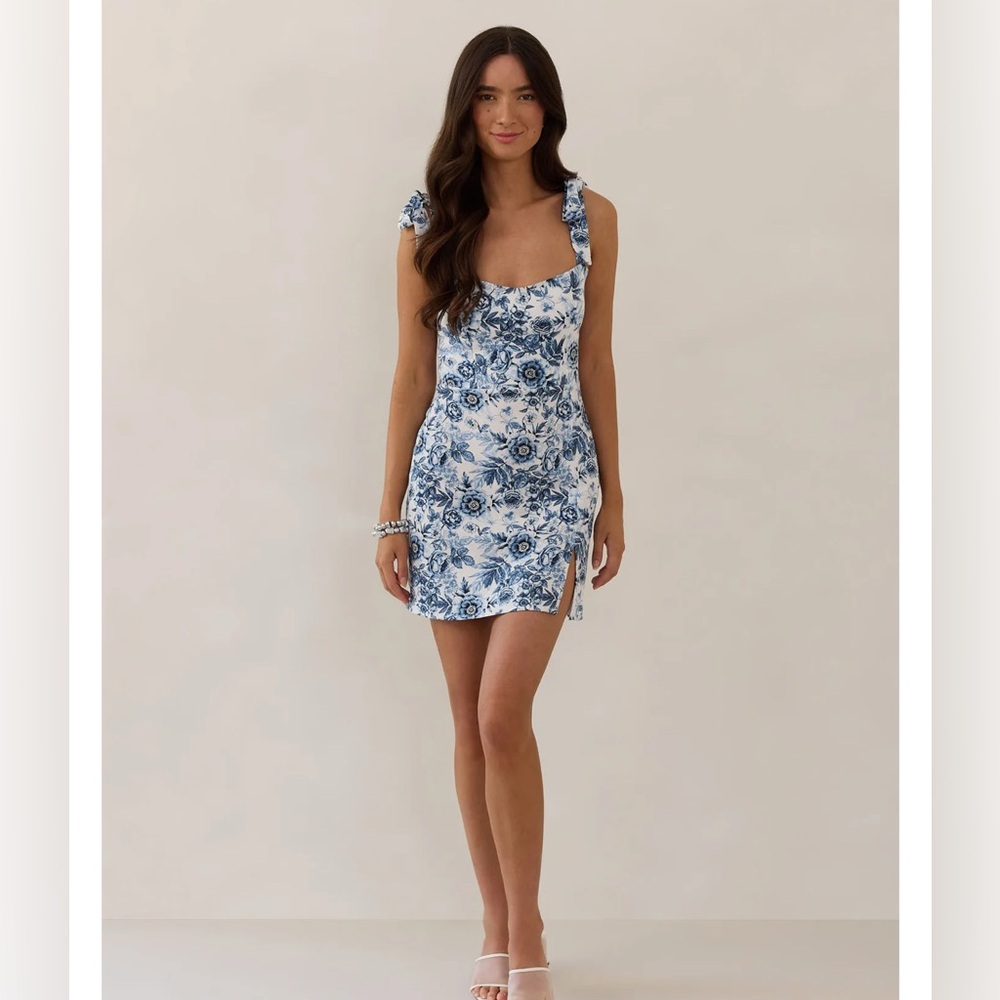 COPY - Park & Fifth - Tilley Mini Dress in colour Blue Toile